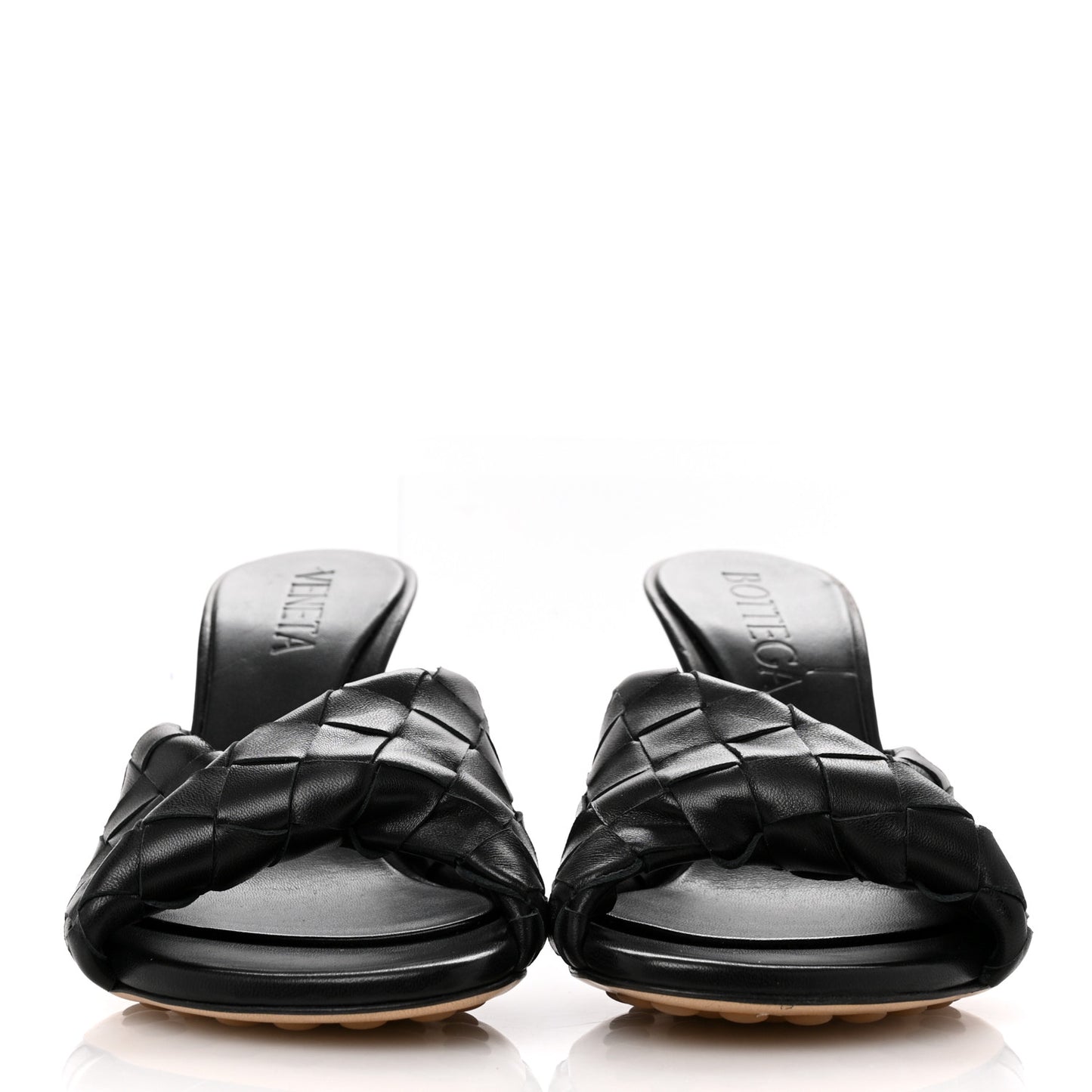 Nappa Intrecciato Blink Mule Sandals 38 Black