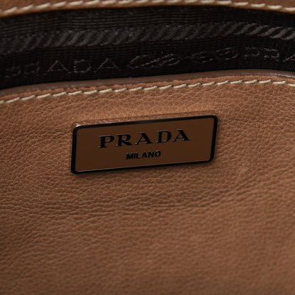 Prada Glace Calf Twin Pocket Fringe Tote Caramel 5 of 9