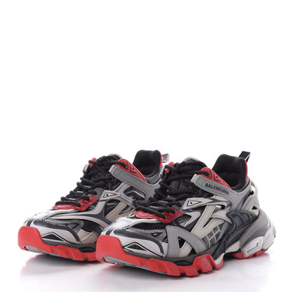 Balenciaga Rubber Mesh Bi-Color Womens Track.2 Open Sneakers 35 Black Grey Red 2 of 10
