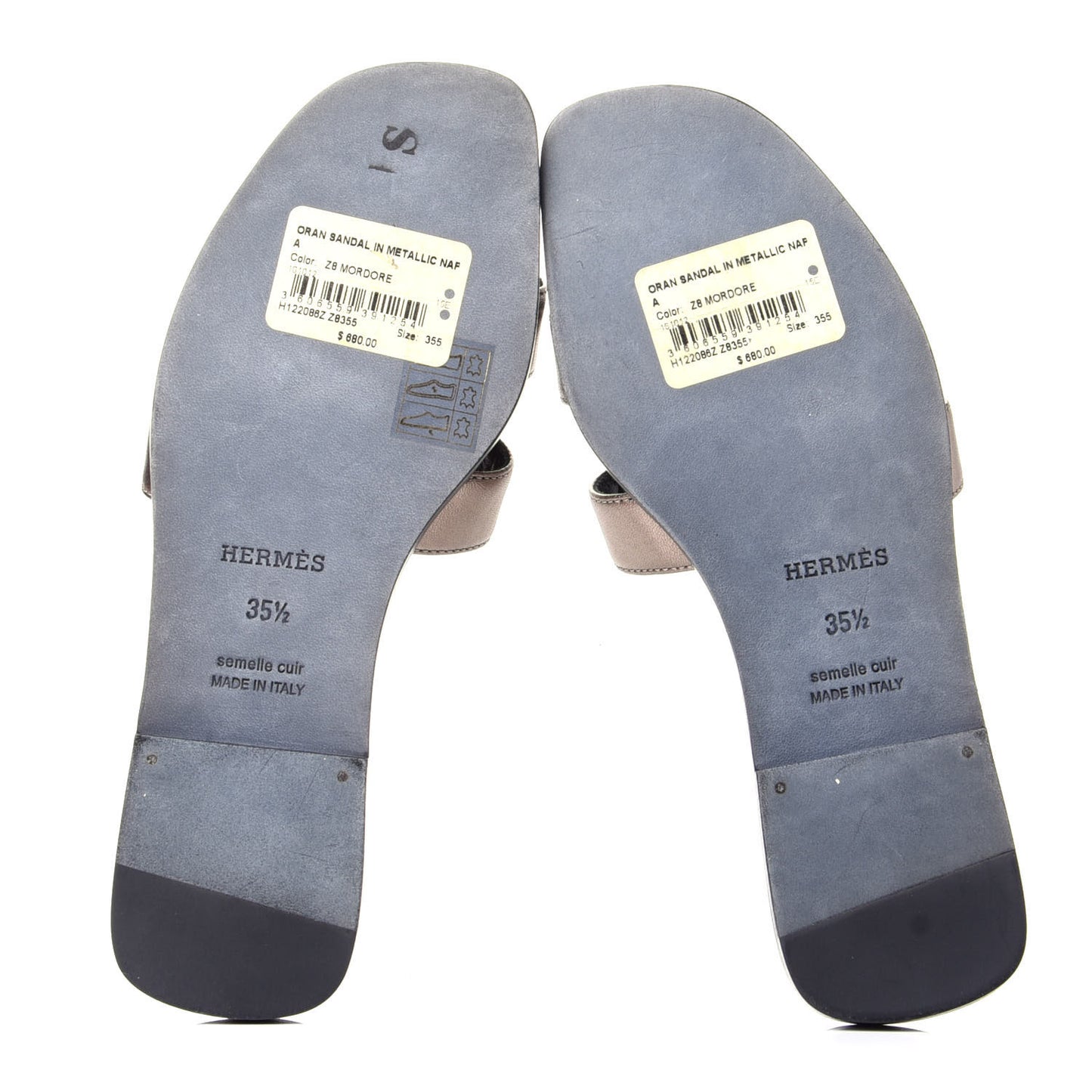 Metallic Calfskin Oran Sandals 35.5 Mordore