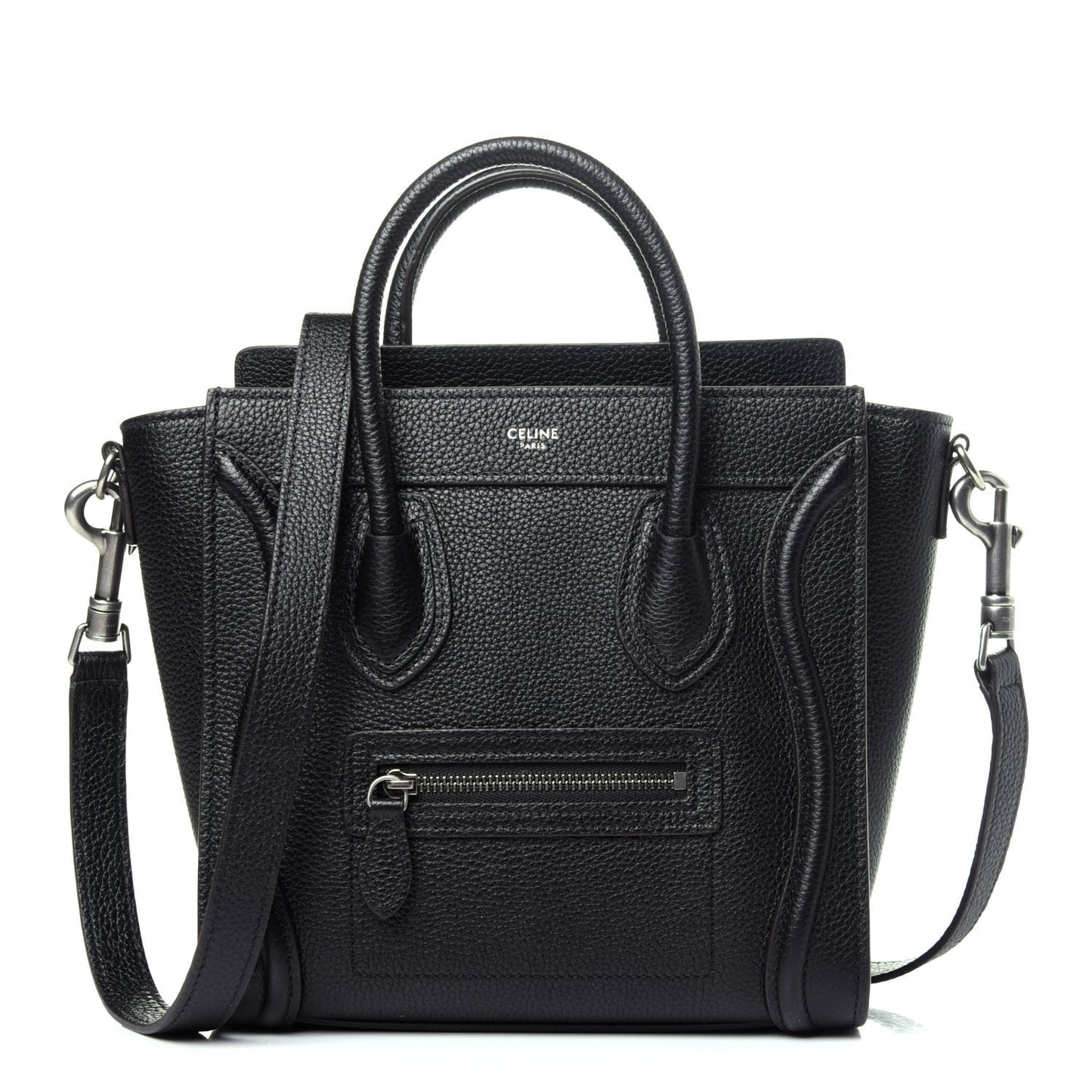Drummed Calfskin Nano Luggage Black
