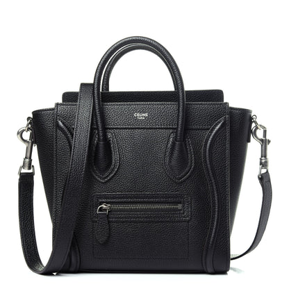 Celine Drummed Calfskin Nano Luggage Black 1 of 11