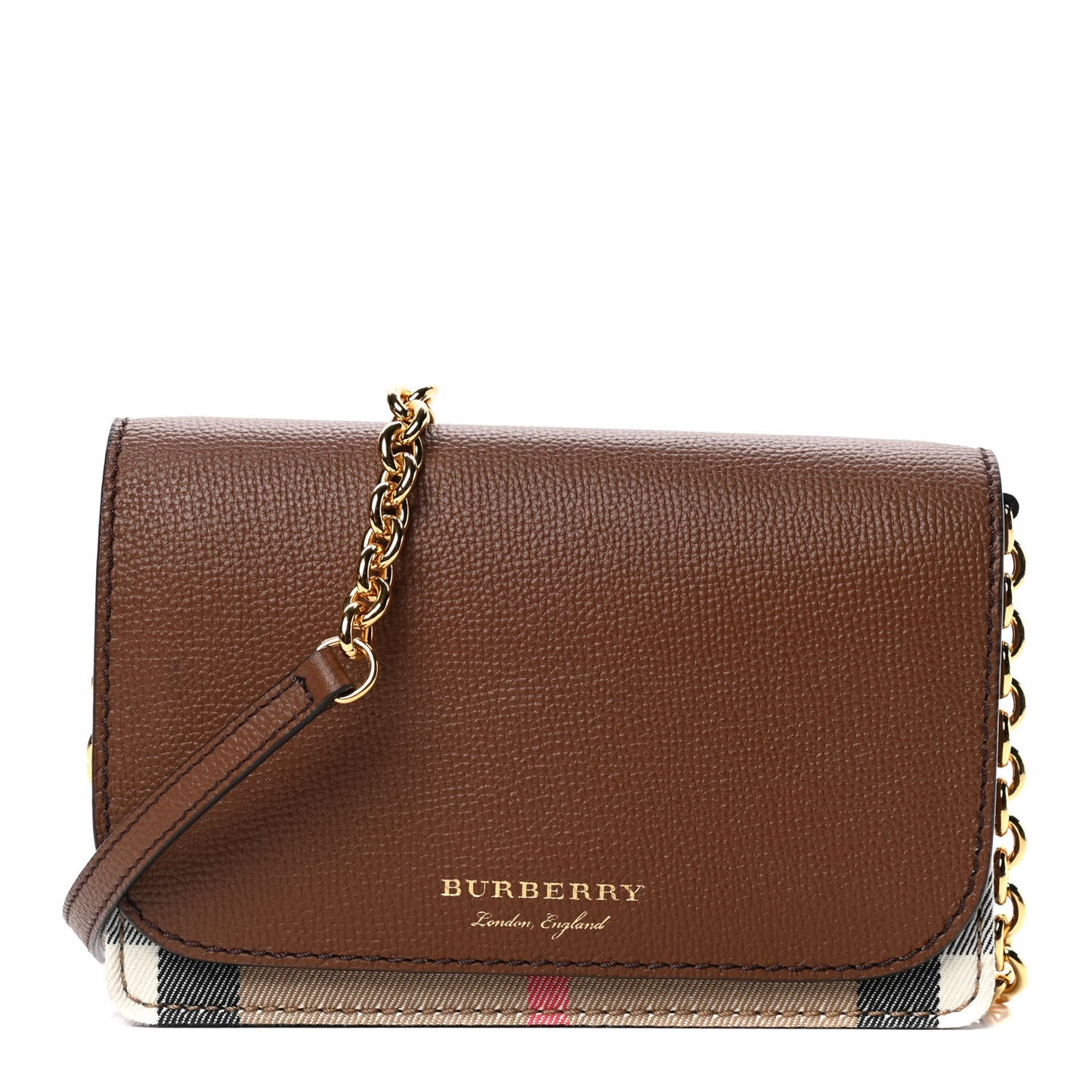 Derby Calfskin House Check Mini Hampshire Crossbody Tan