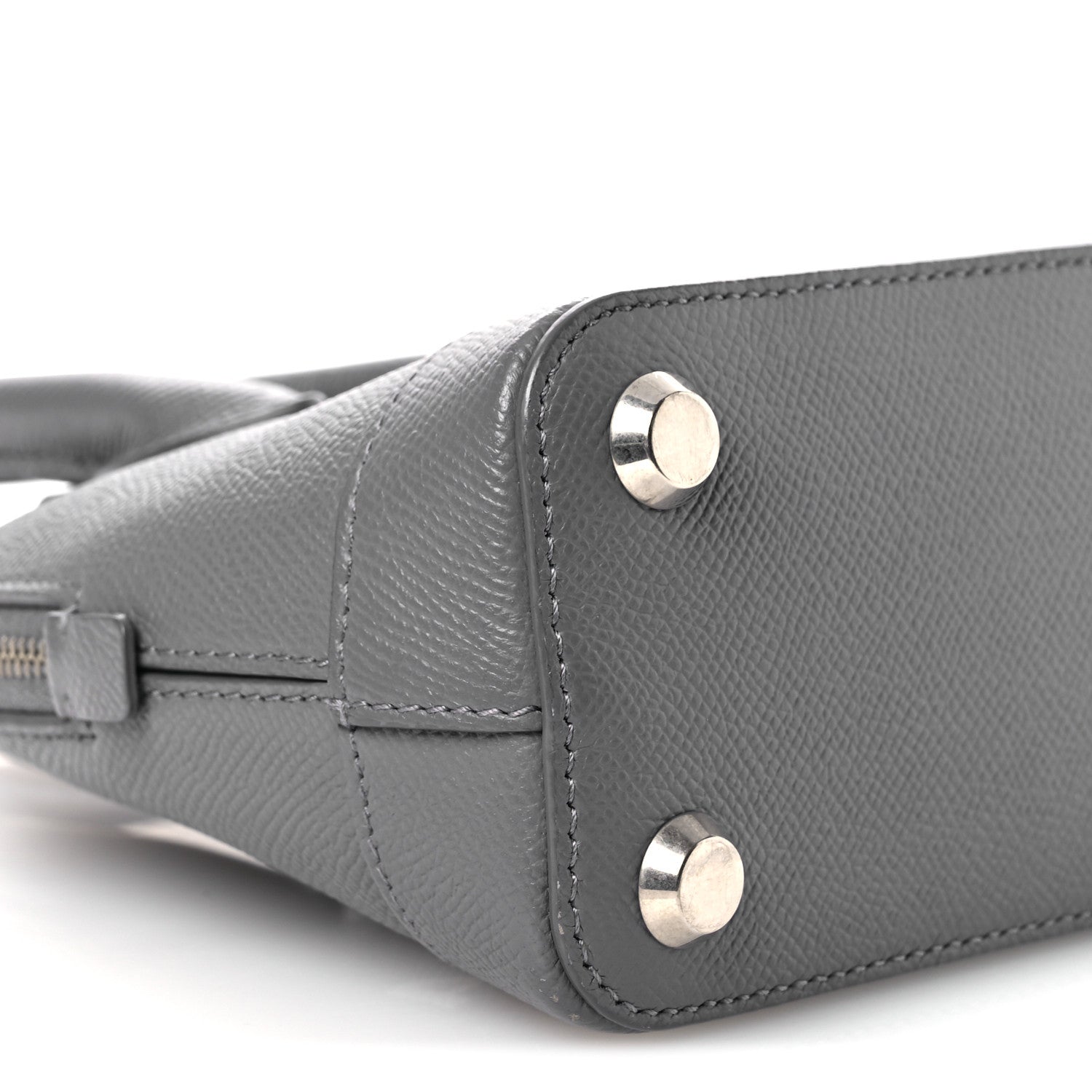 Balenciaga Signature Grained Calfskin Logo XXS Ville Top Handle Bag Gris Perle Fonce White 9 of 12