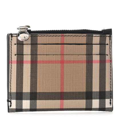 Burberry Coated Canvas House Check Coin Case Card Holder 1 of 7