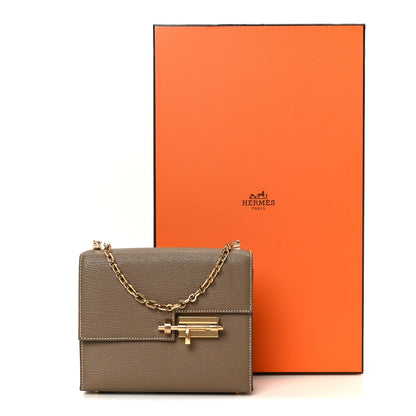 Hermes Chevre Chamkila Mini Verrou Chaine Bag Etoupe 12 of 12