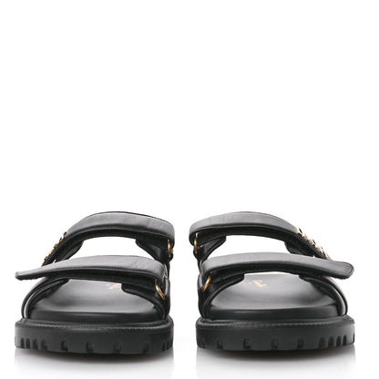 Christian Dior Lambskin Dioract 10mm Sandals 40 Black 3 of 9
