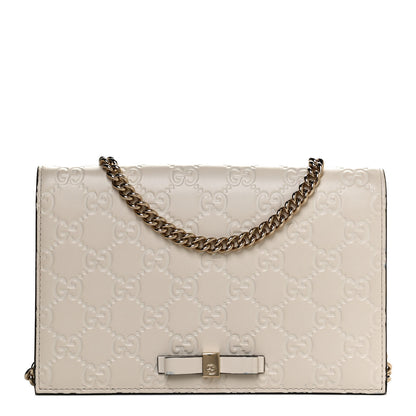 Gucci Guccissima Signature Bowy Chain Wallet Mystic White 1 of 10