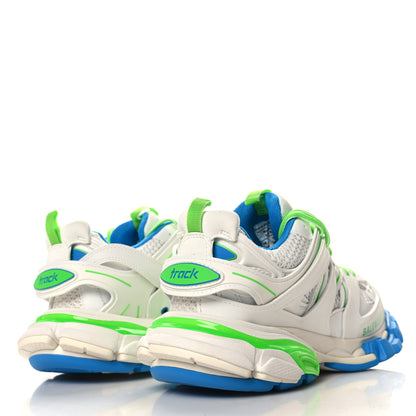 Balenciaga Mesh Rubber Womens Track Sneakers 38 White Green Blue 5 of 8