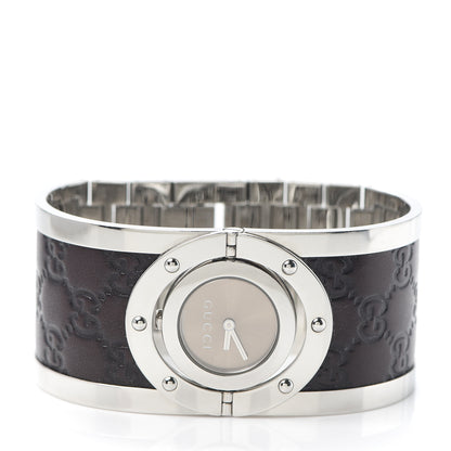 Gucci Stainless Steel Calfskin 33mm Twirl Quartz Watch Brown 2 of 6