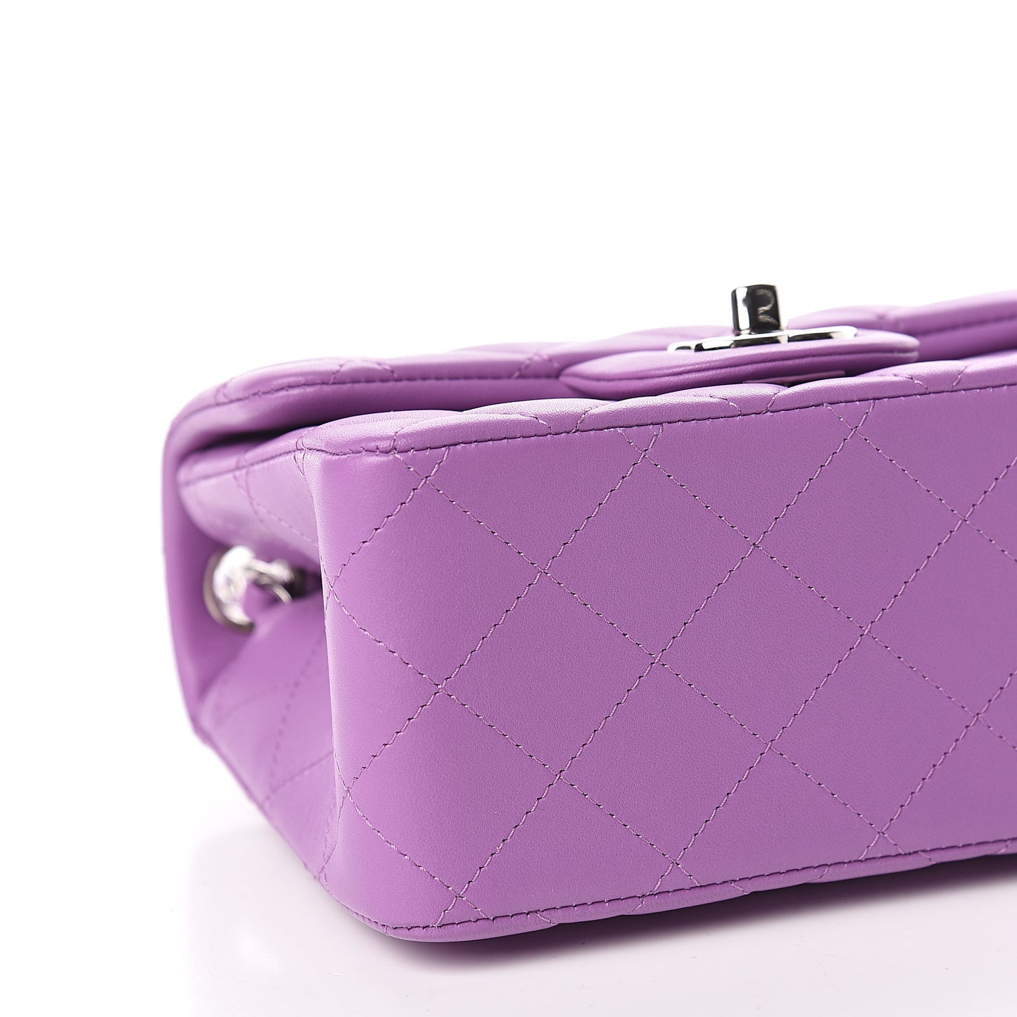 Lambskin Quilted Mini Square Flap Purple