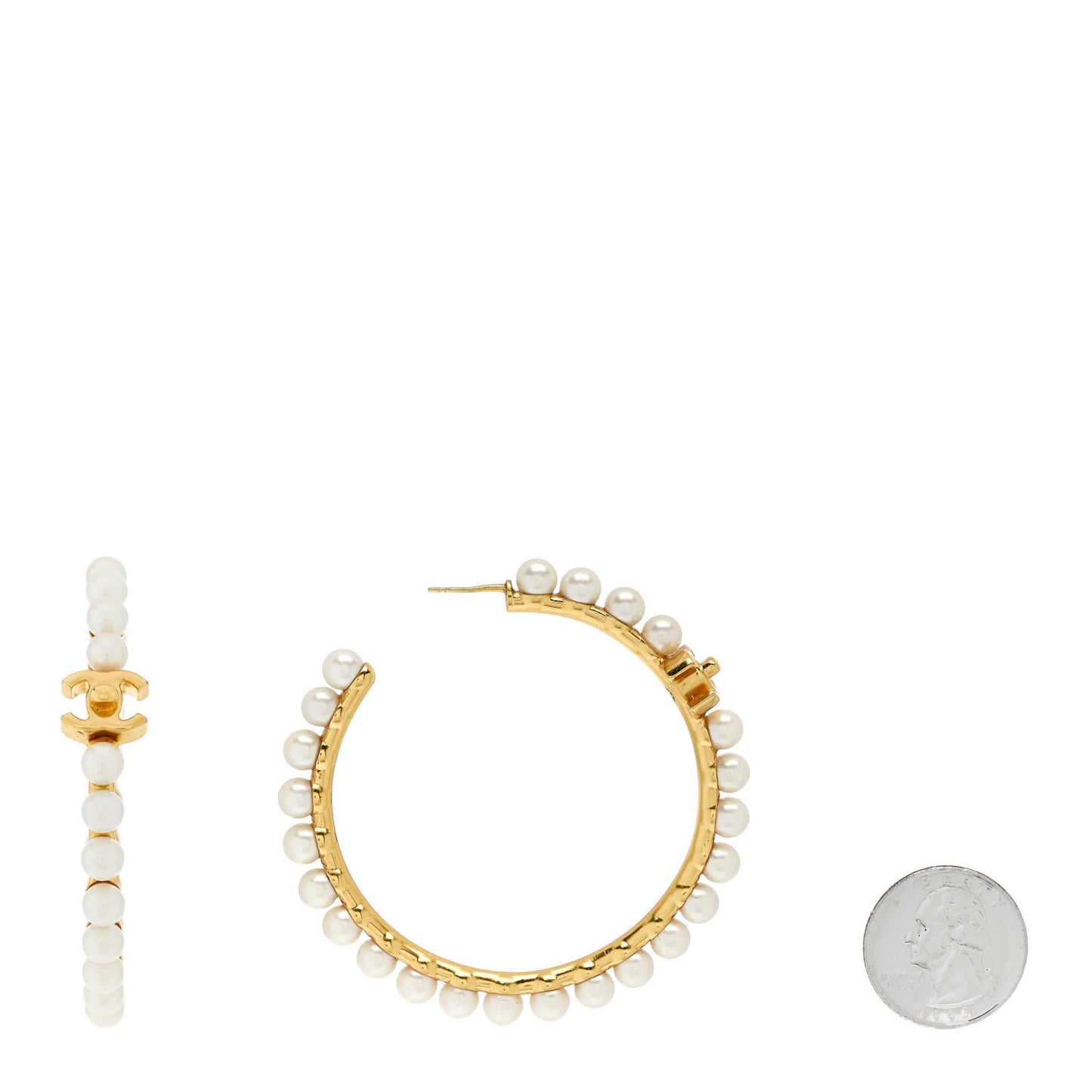 Pearl CC More Is More Hoop Earrings Gold