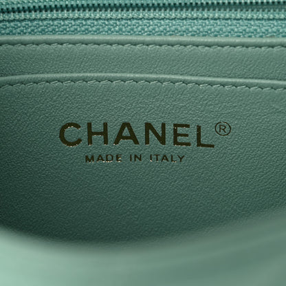 Chanel Lambskin Quilted Mini Rectangular Flap Light Green 6 of 9