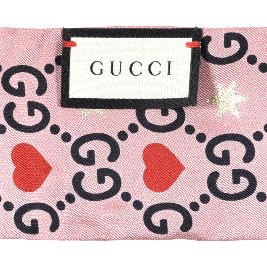Silk Twill Big Dimmy Neck Bow Scarf Pink Blue