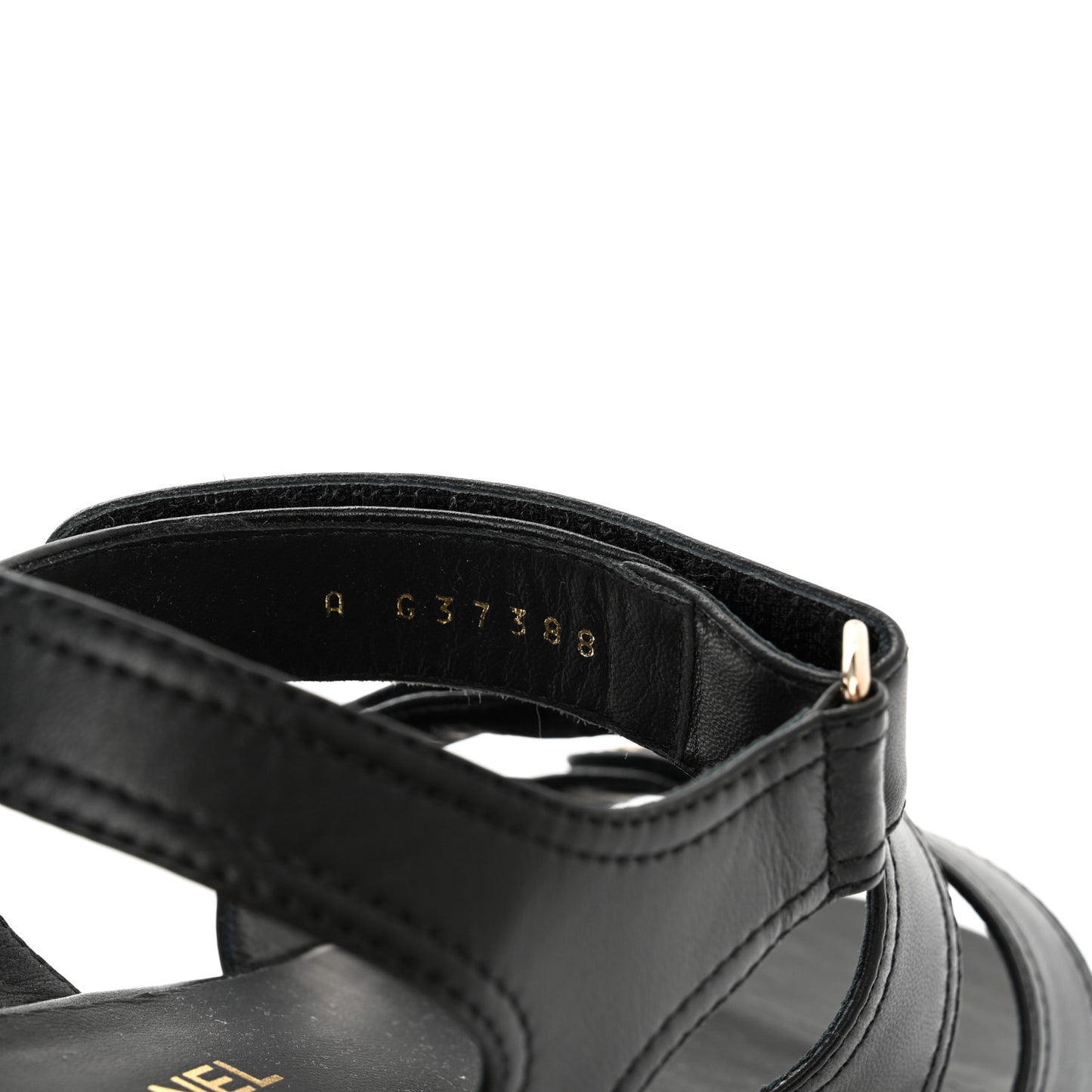 Lambskin Logo CC Turnlock Sandals 37.5 Black