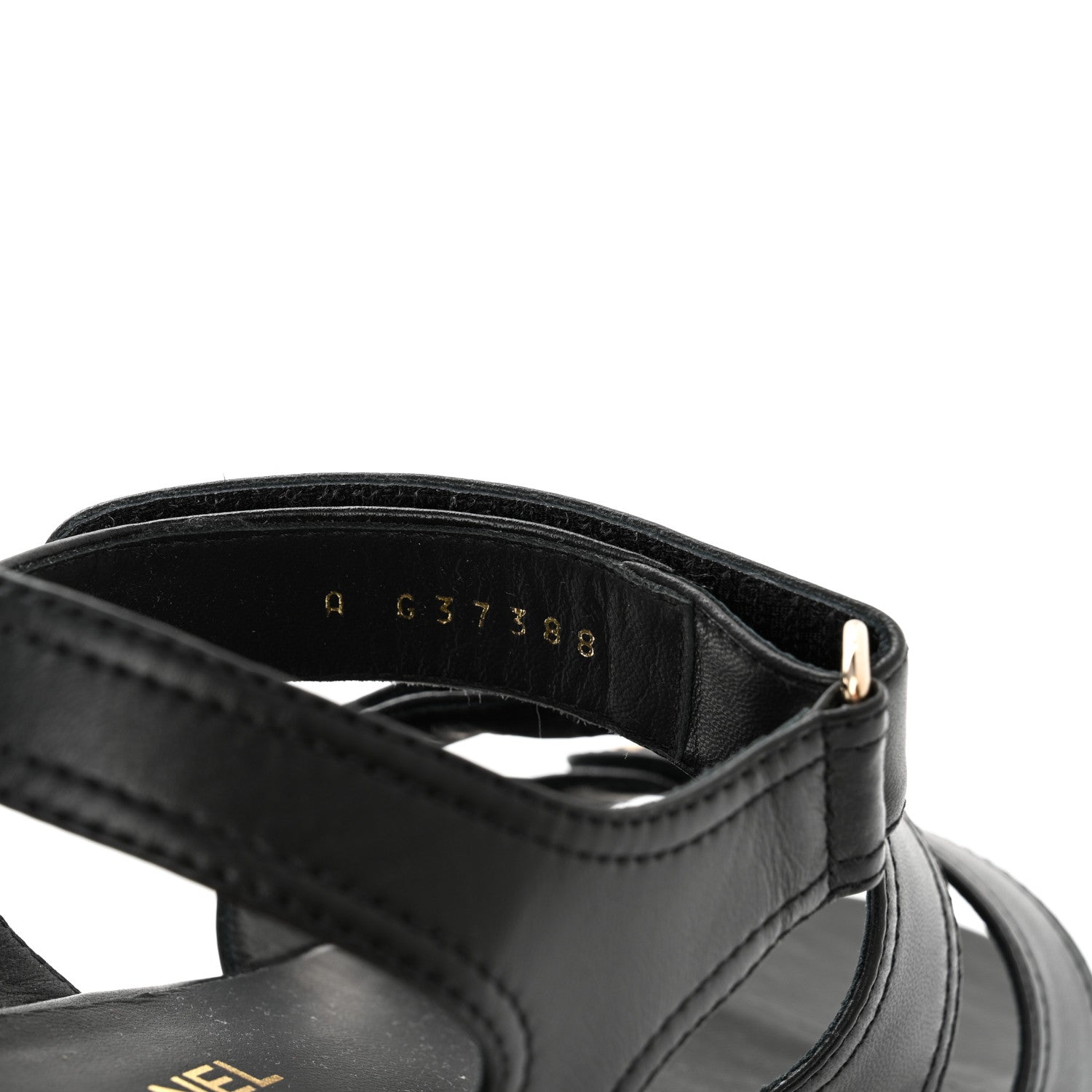 Chanel Lambskin Logo CC Turnlock Sandals 37.5 Black 8 of 9