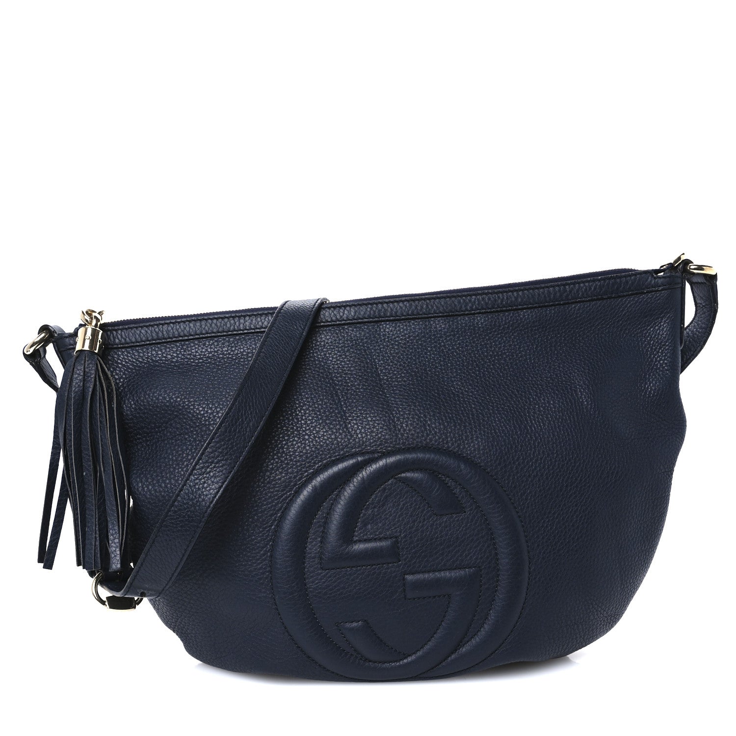 Gucci Pebbled Calfskin Medium Soho Hobo Blue 1 of 10