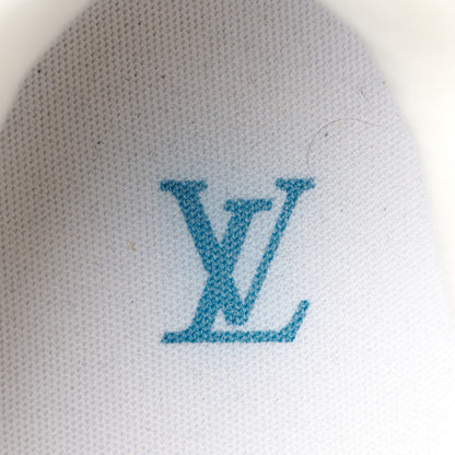 Louis Vuitton Calfskin Embossed Monogram Denim Mens LV Trainer Sneakers 7.5 Blue 7 of 9