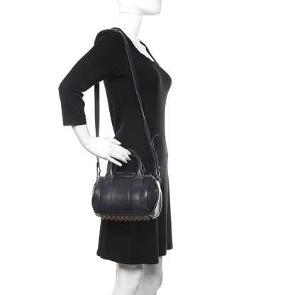 Alexander Wang Pebbled Lambskin Mini Rockie Navy Pale Gold Hardware 2 of 11