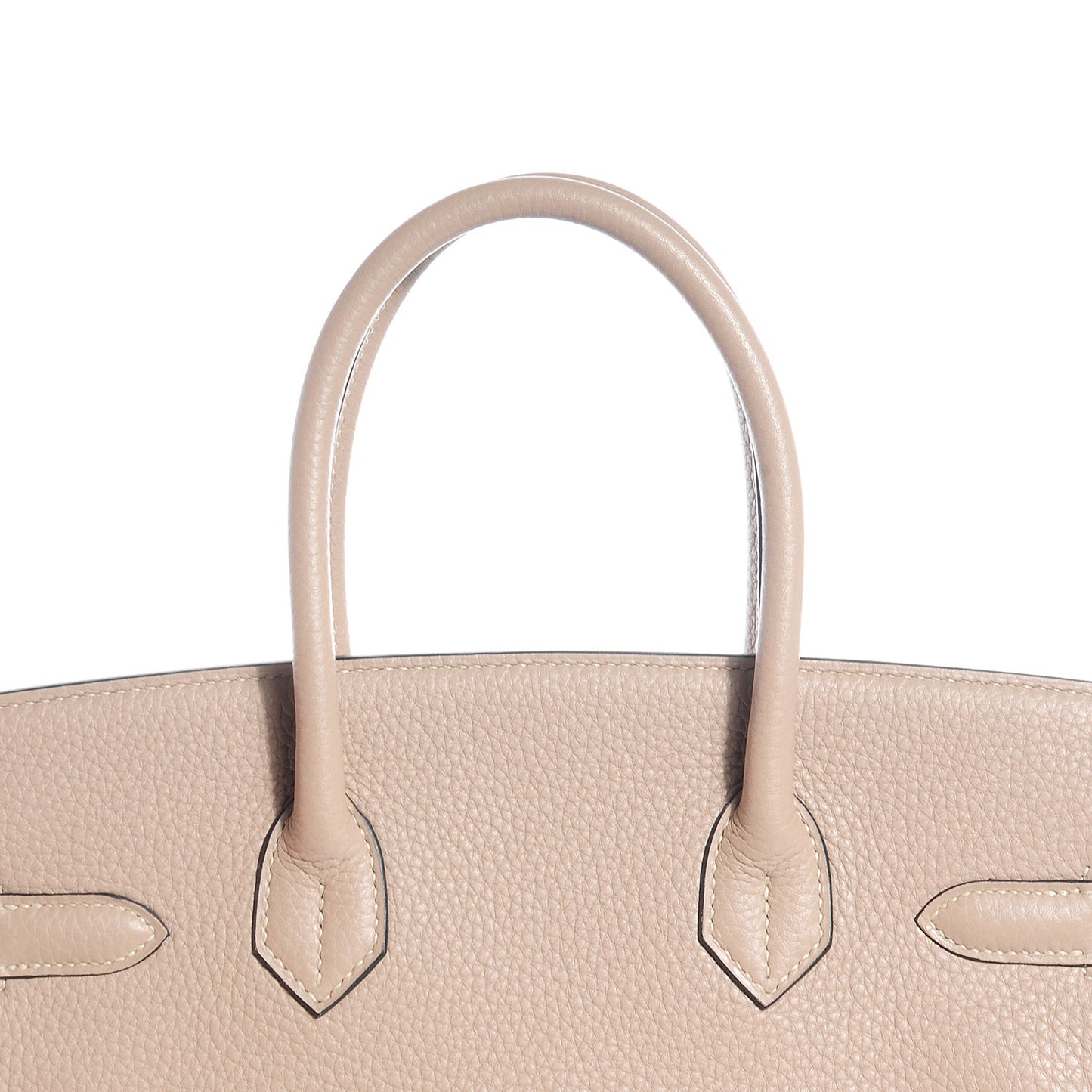 Taurillon Clemence Horseshoe Birkin 30 Gris Tourterelle and Black