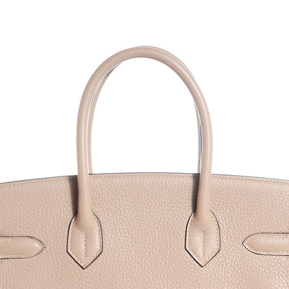 Hermes Taurillon Clemence Horseshoe Birkin 30 Gris Tourterelle and Black 18 of 28