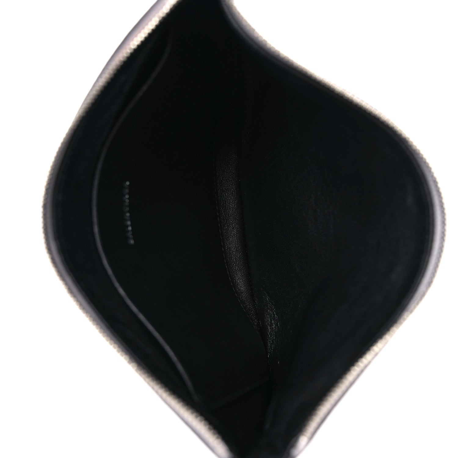 Balenciaga Metallic Goatskin Logo Large Everyday Zip Pouch Argent Black 5 of 10