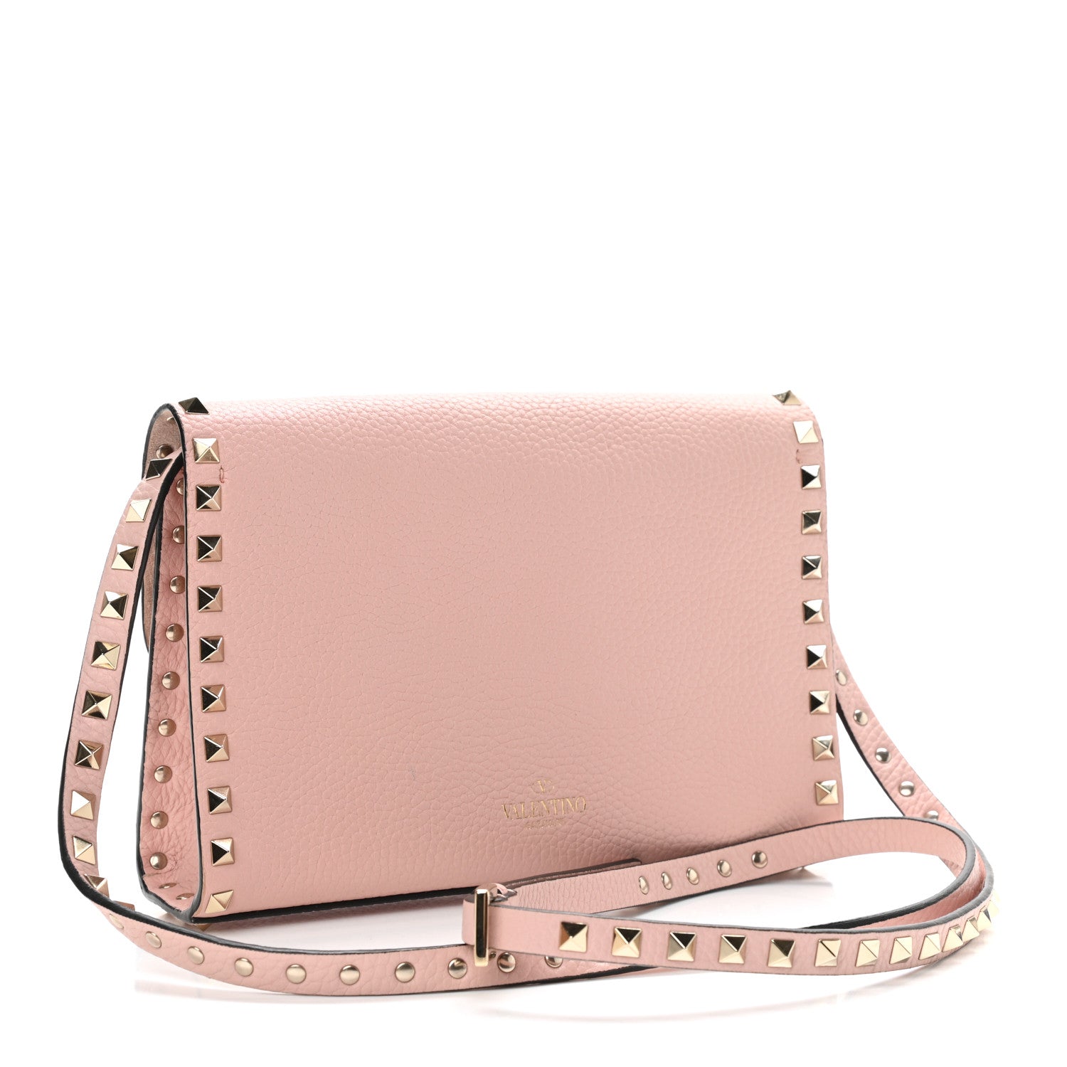 Valentino Garavani Pebbled Calfskin Medium Rockstud Flip Lock Crossbody Bag Loto 2 of 8