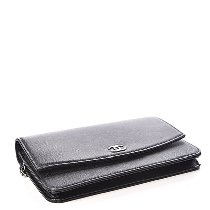 Chanel Caviar Sevruga Wallet On Chain WOC Black 4 of 11