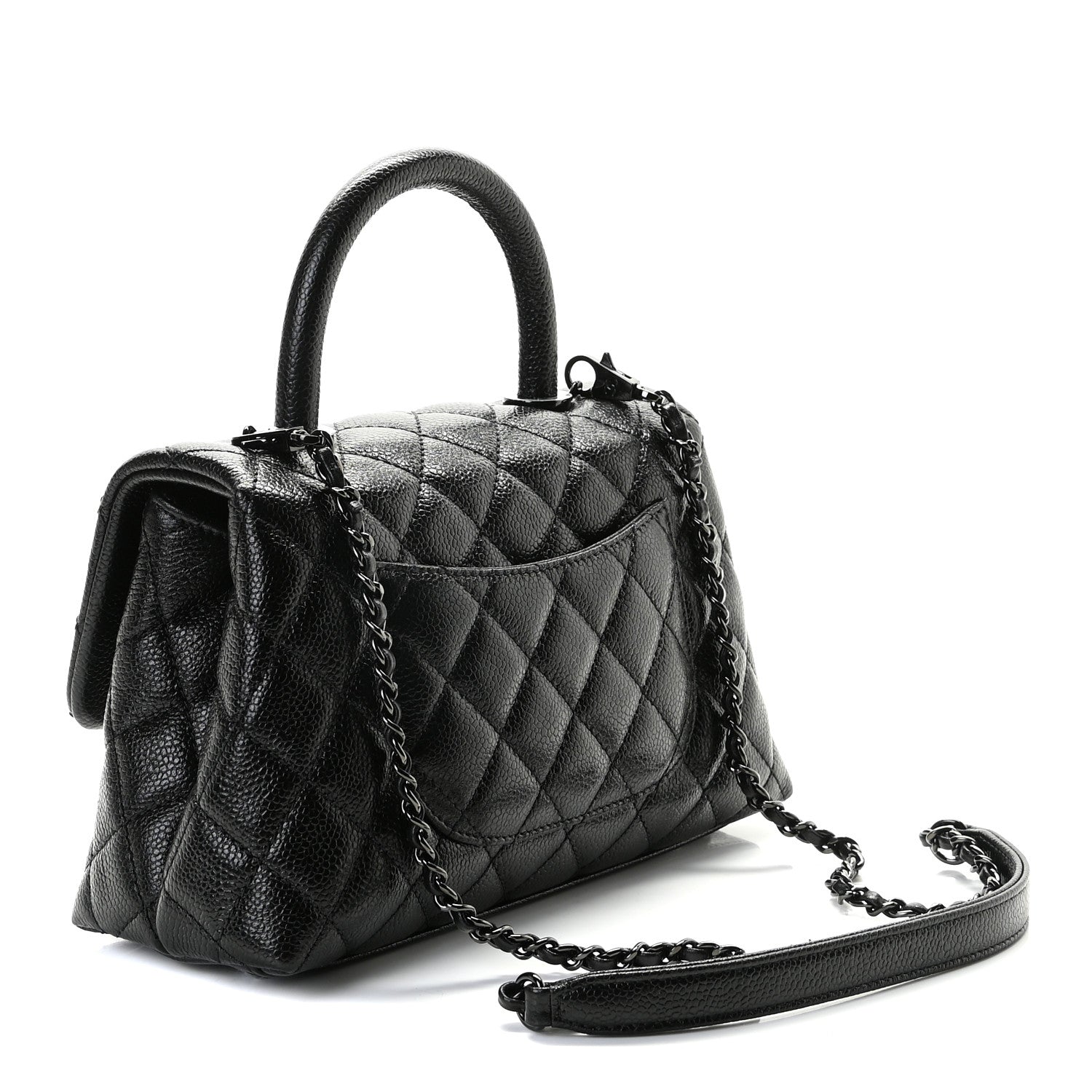 Chanel Caviar Quilted Mini Coco Handle Flap So Black 3 of 6