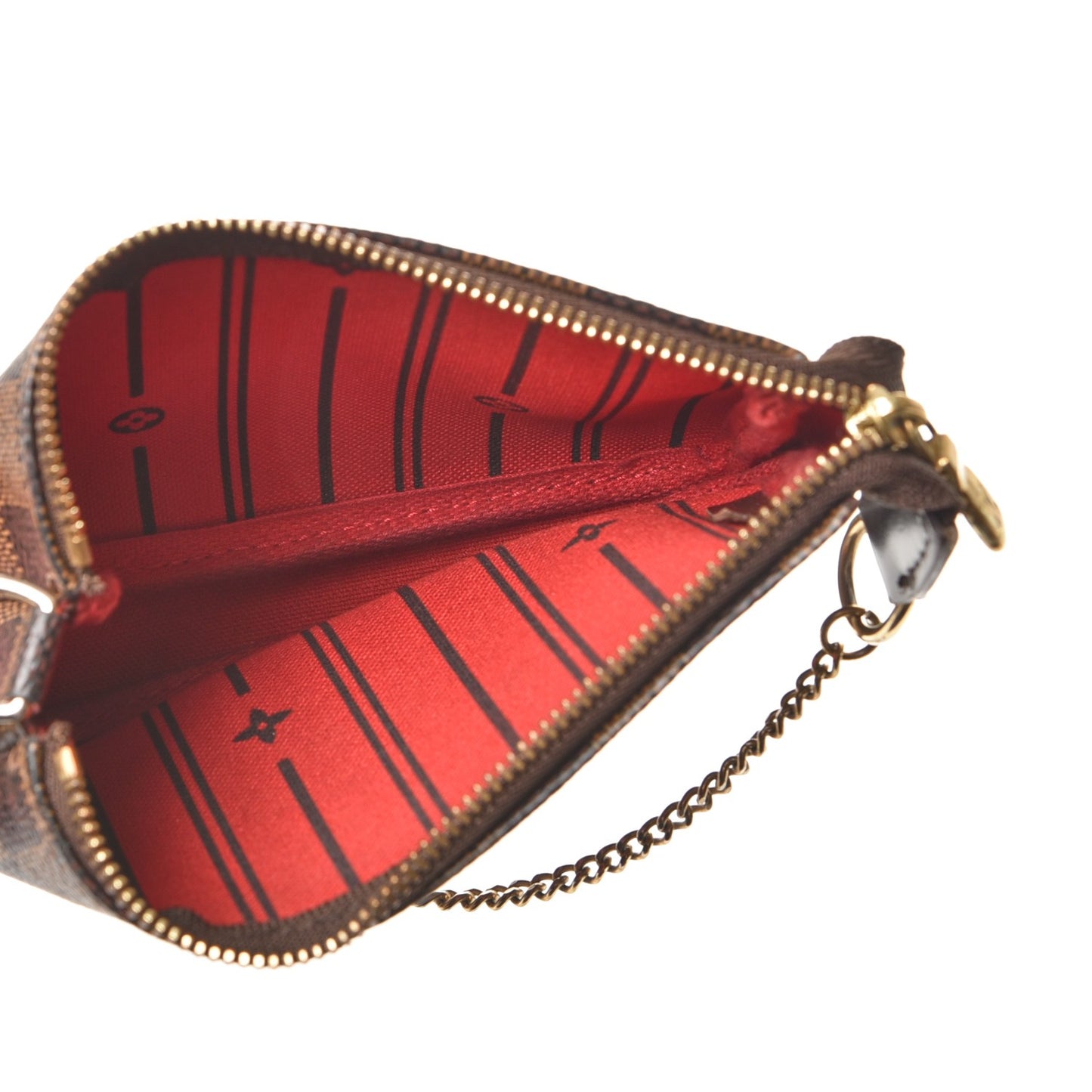 Damier Ebene Complice Trunks and Bags Mini Pochette Accessories Red