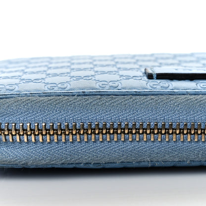 Gucci Soft Microguccissima Zip Around Organizer Wallet Mineral Blue 12 of 18