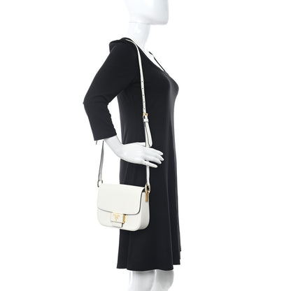 Prada Saffiano Lux Embleme Flap Shoulder Bag White 2 of 12