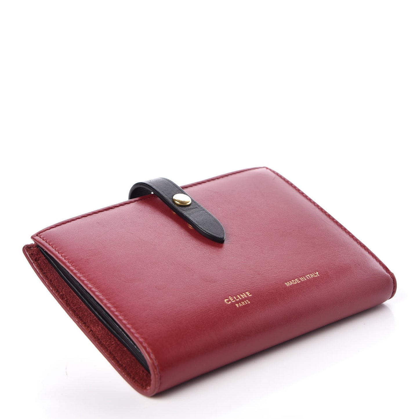 Smooth Calfskin Medium Multifunction Strap Wallet Coquelicot