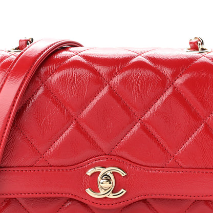 Chanel Shiny Aged Calfskin Quilted Mini Hold The Line Flap Red 8 of 10