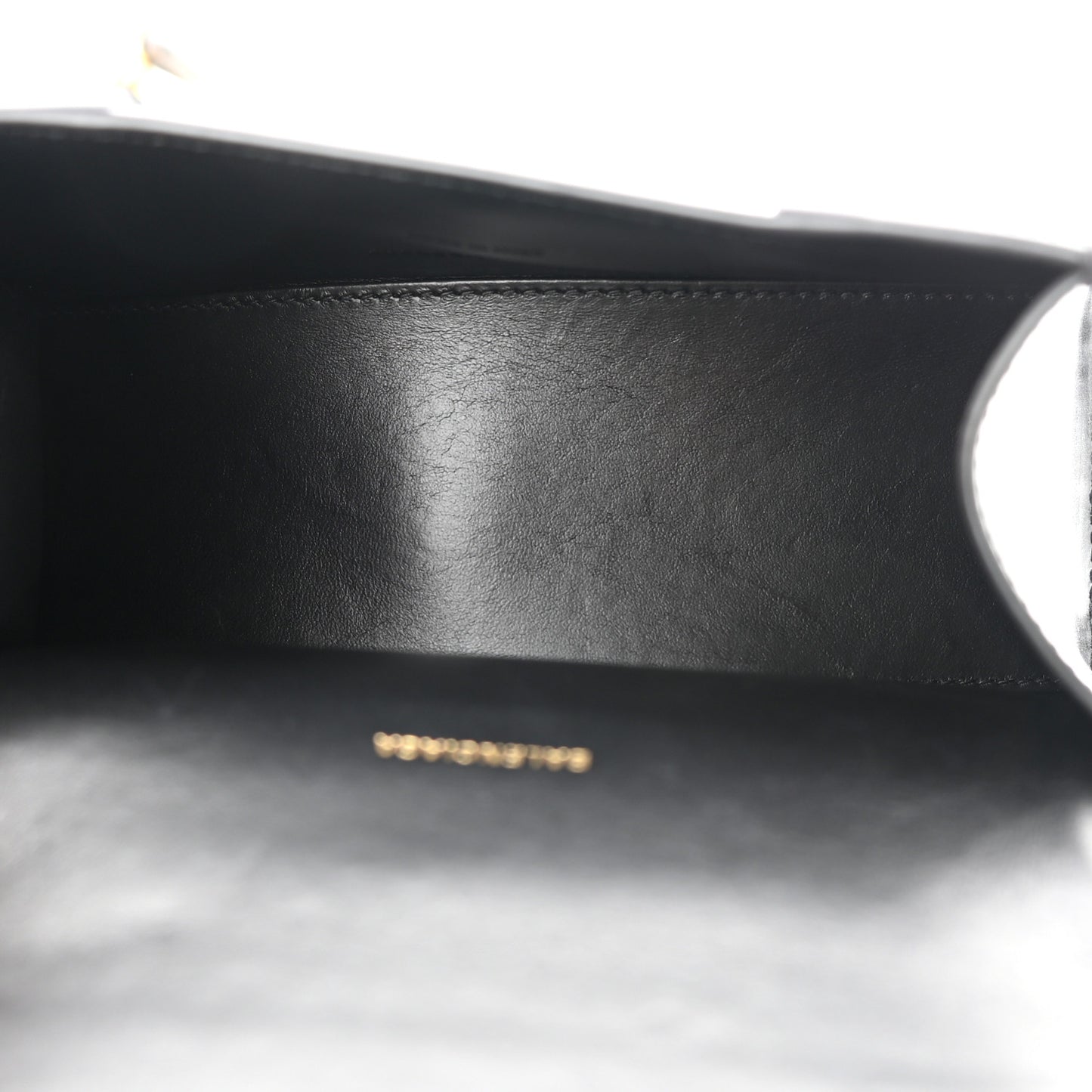Shiny Box Calfskin Hourglass Top Handle Bag XS Black