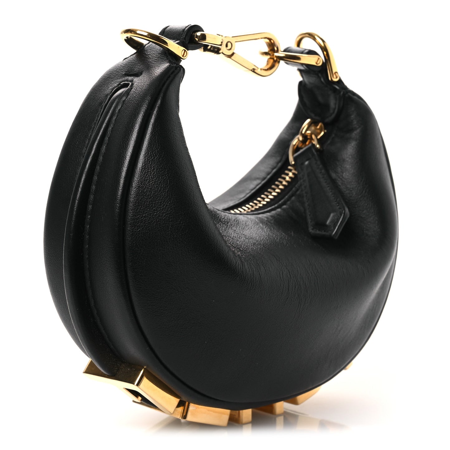 Vitello Grace Matte Nano Fendigraphy Hobo Charm Black