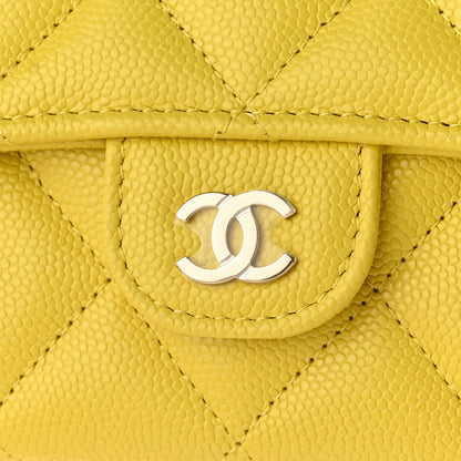 Chanel Caviar Quilted Medium Gusset Flap Wallet Yellow 9 of 9