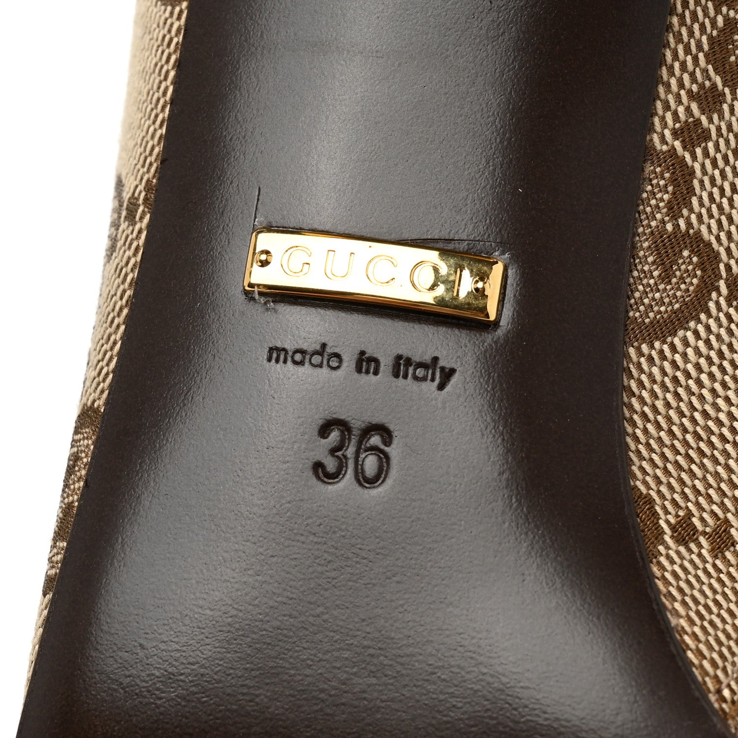 Gucci Monogram Cordovan Lux GG Knee High Boots 36 Beige Cuir 13 of 15