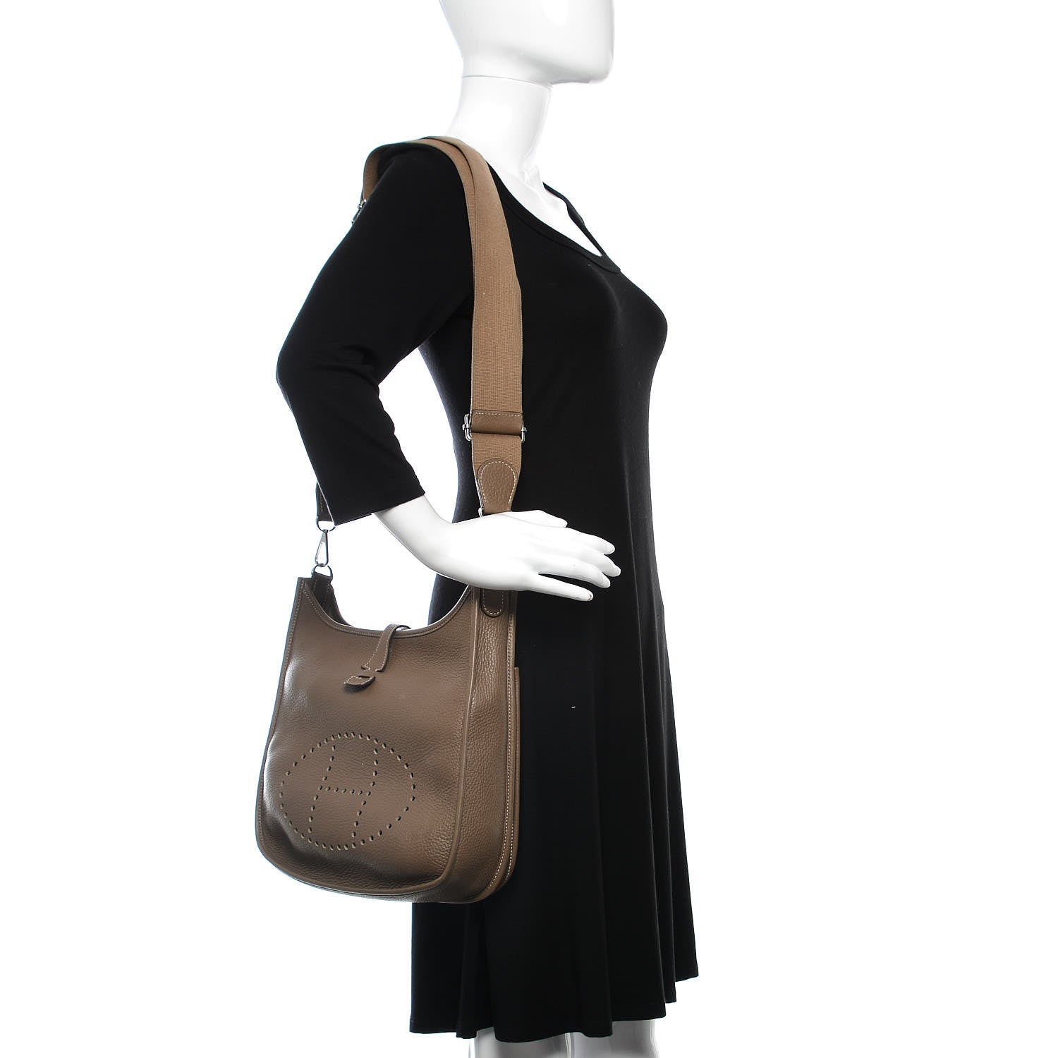 Hermes Taurillon Clemence Evelyne III PM Etoupe 2 of 16