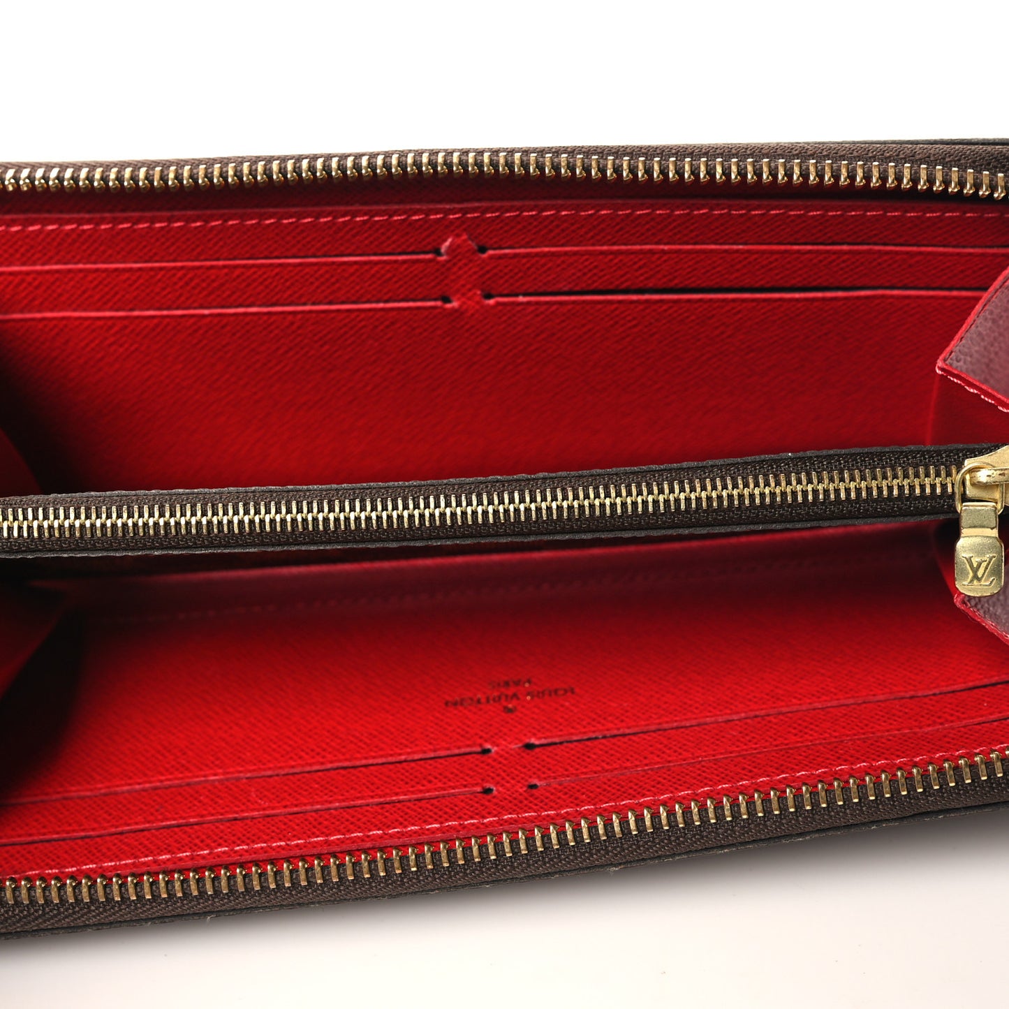 Damier Ebene Clemence Wallet Cherry