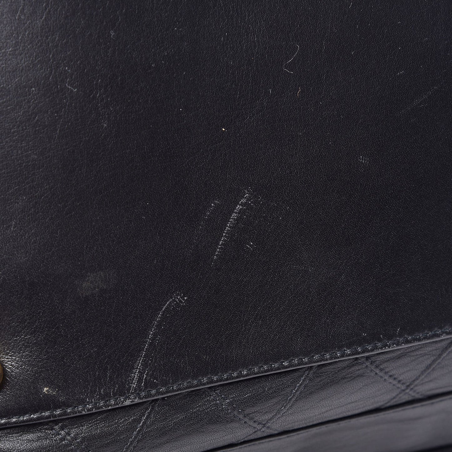 Calfskin Diamond Stitched Duffle Bag Black