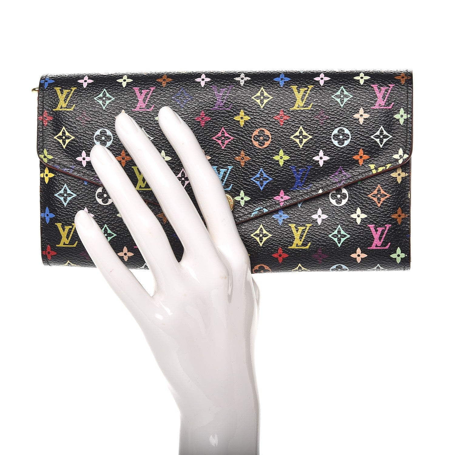 Louis Vuitton Monogram Multicolor Sarah Wallet NM Black Grenade 2 of 8