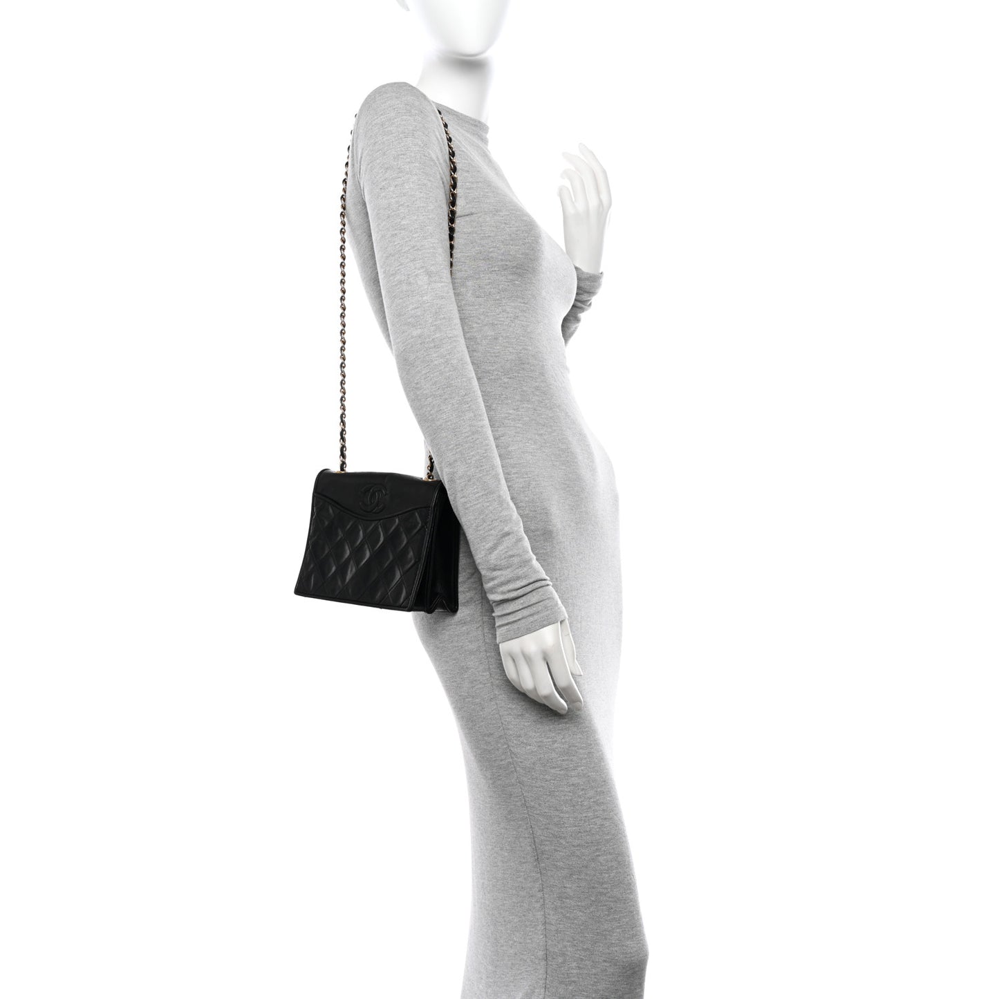 Lambskin Quilted CC Small Single Flap Black