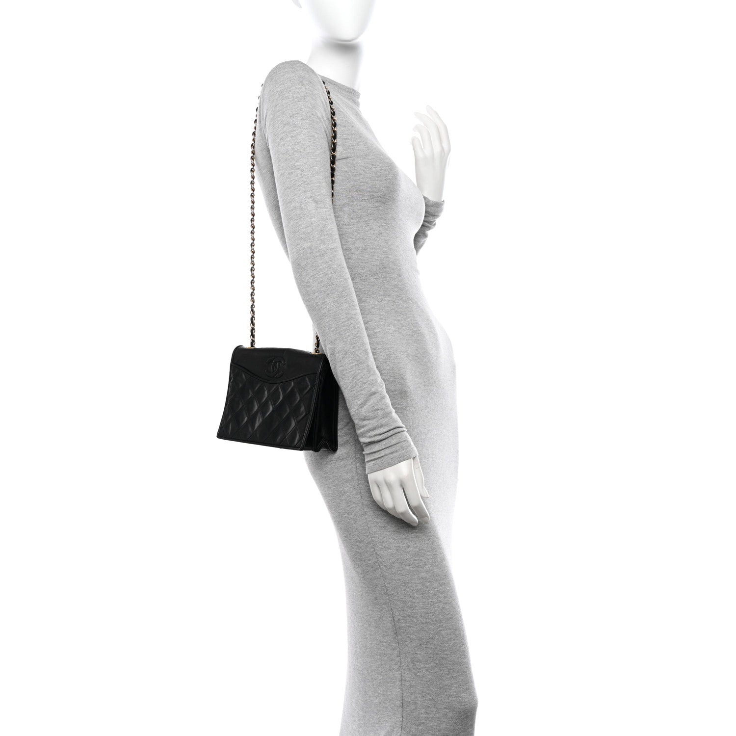 Chanel Lambskin Quilted CC Small Single Flap Black 3 of 19