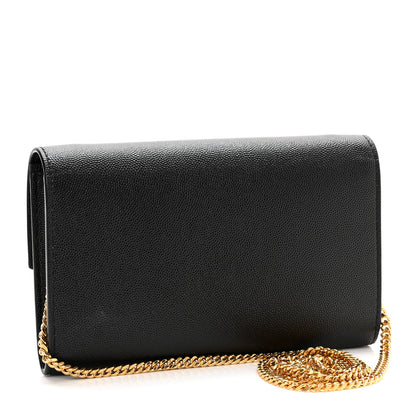 Saint Laurent Grain De Poudre Uptown Chain Wallet Black 3 of 11