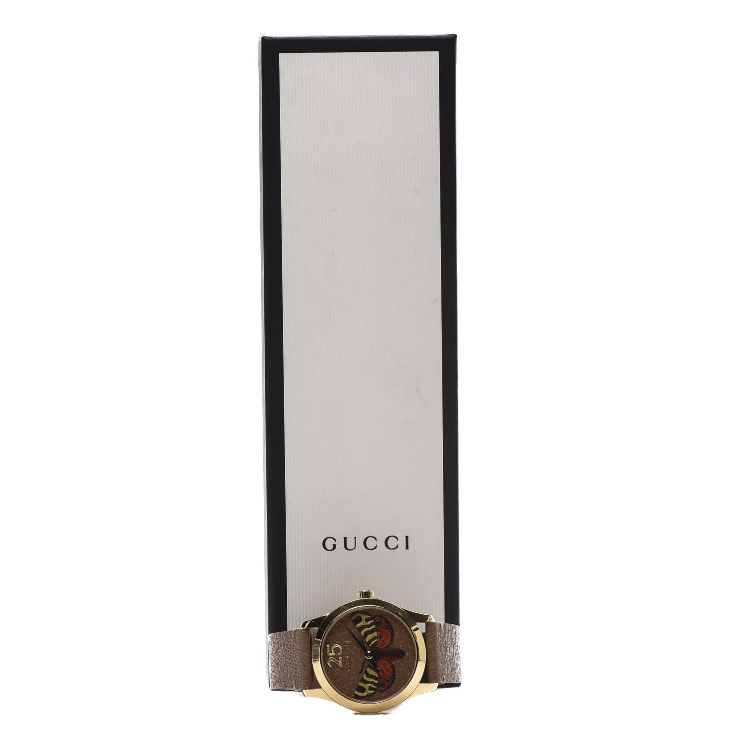 Gucci Stainless Steel Calfskin 38mm G-Timeless Moth Quartz Watch Brown 7 of 7