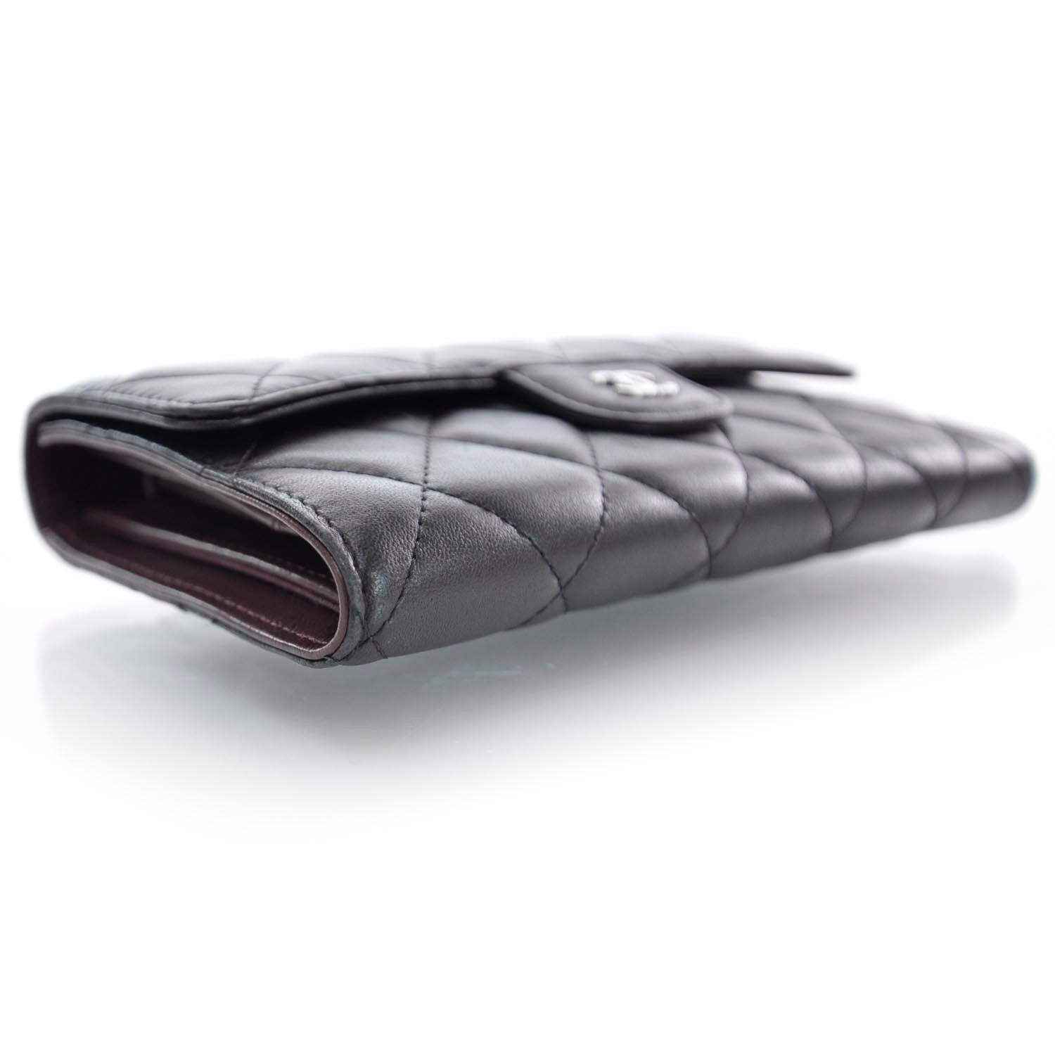 Chanel Lambskin Large Flap Wallet Black 4 of 9