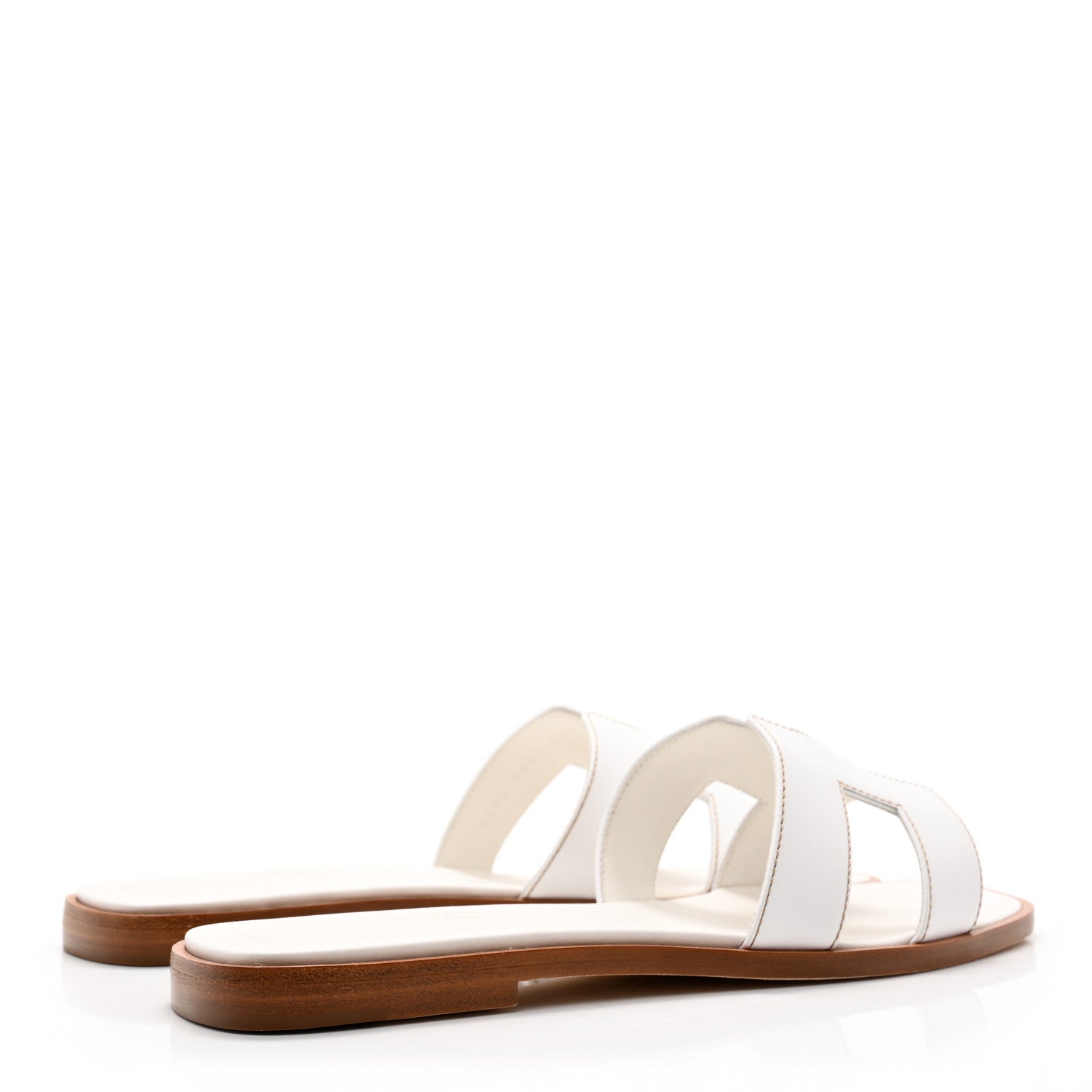 Hermes Box Calfskin Oran Sandals 38.5 White 4 of 10