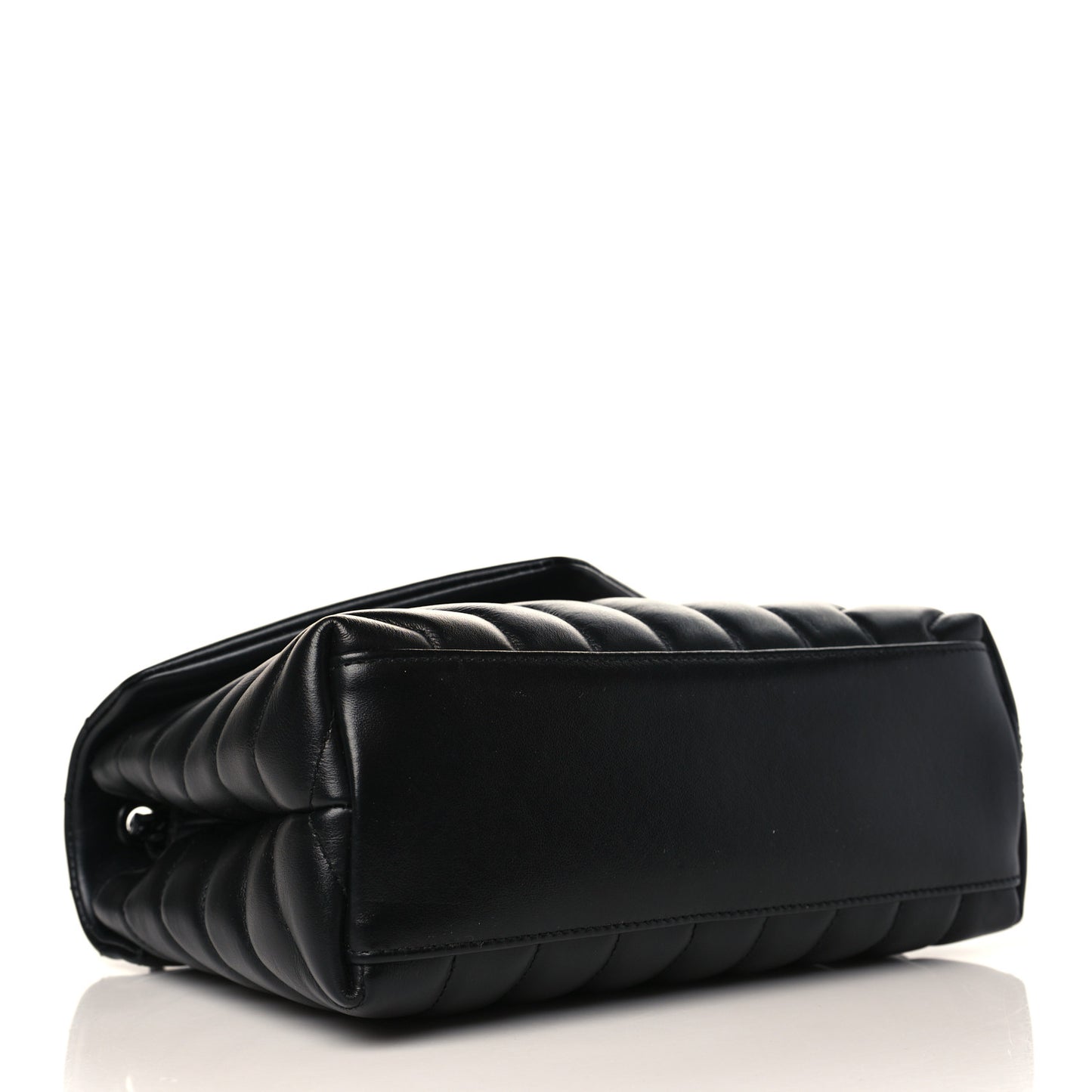Calfskin Y Quilted Monogram Monochrome Small Loulou Chain Satchel Black