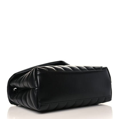 Saint Laurent Calfskin Y Quilted Monogram Monochrome Small Loulou Chain Satchel Black 4 of 11